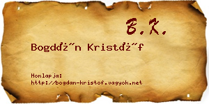 Bogdán Kristóf névjegykártya