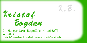 kristof bogdan business card
